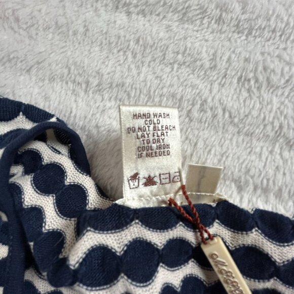 M.S.S.P Max Studio Polka Dot Textured Peplum Dress Large Navy White New $118 - Picture 4 of 8